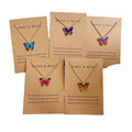 Trendy Bohemian Stainless Steel Chain Necklace with Multi-Color Alloy Butterfly Pendant Oil Dripping Clavicle for Anniversaries