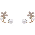 AA00225 Wholesale Fashion Irregular Flower Pearl Earrings Stud Flower Earring for Women Girl