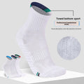 Professional Sport Crew Socks Anti-Wear Thickened Terry Sweat-Absorbing Non-Slip Bottom Logo for Badminton and Table Tennis