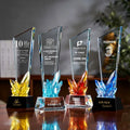 New Design Rainbow Diamond Crystal Glass Awards Plaque Trophy MH-NJ0466
