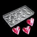 AK Wholesale 8 Heart PC Polycarbonate Chocolate Mold Plastic Chocolate Sweet Moulds Tray Candy Pastry Molds for Valentine's Day