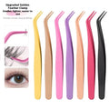 High Quality Stainless Steel Anti-Magnetic Durable Precision Eyelashes Extension Tweezers Fiber Tip Volume Eyelashes Tweezers