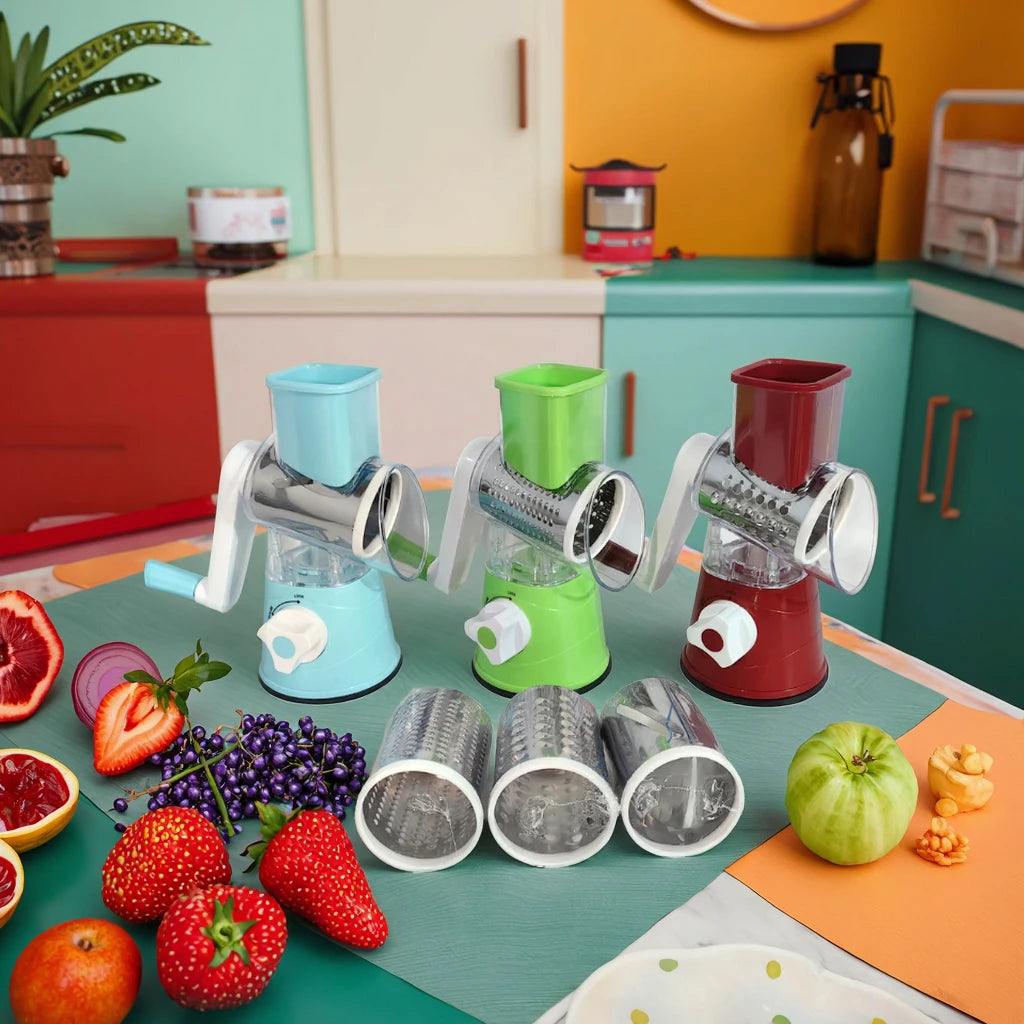 Portable Stainless Steel Kitchen Vegetable Cutter Slicer Chopper Durable Manual Rotate Plastic Grater for Cutting Fruit