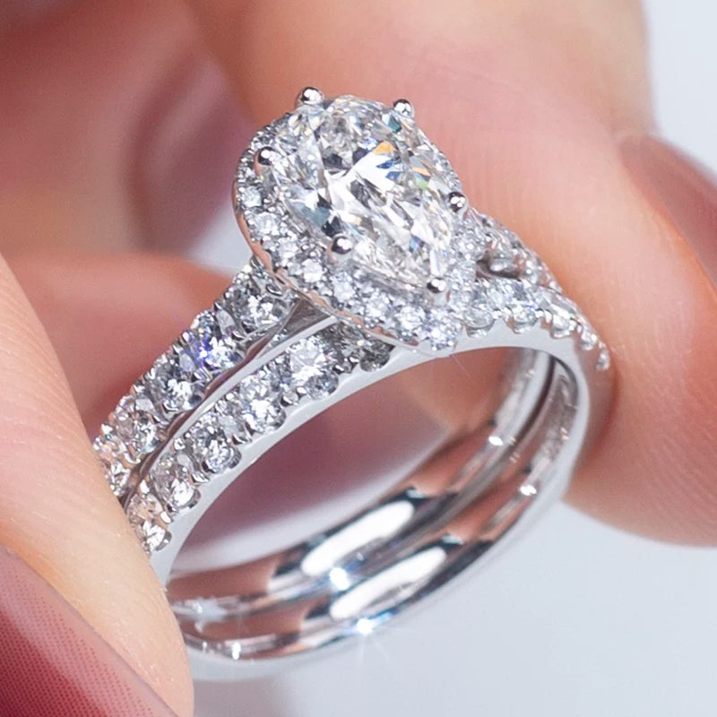 High Quality Silver PT950 14k 18k Gold Stackable Rings Jewelry Set IGI Certified Lab Grown Diamond Ring for Anniversary