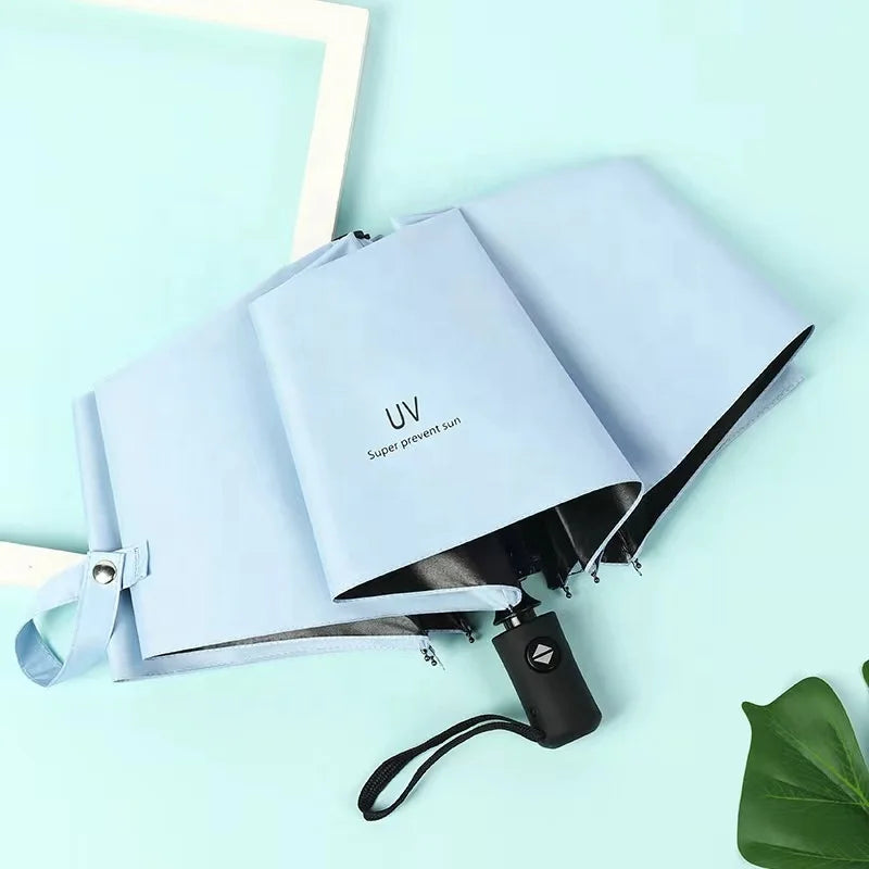 3 Folded Umbrella Full Automatic Folding Umbrella Uv Umbrella Carton Plastic Factory Wholesale Bulk Price Custom Printed 8 Bones