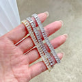 Fashion Trendy Stainless Steel CZ Cubic Zirconia 6x3mm Tennis Chain Iced Out Party Friendship Bracelet Jewelry for Women