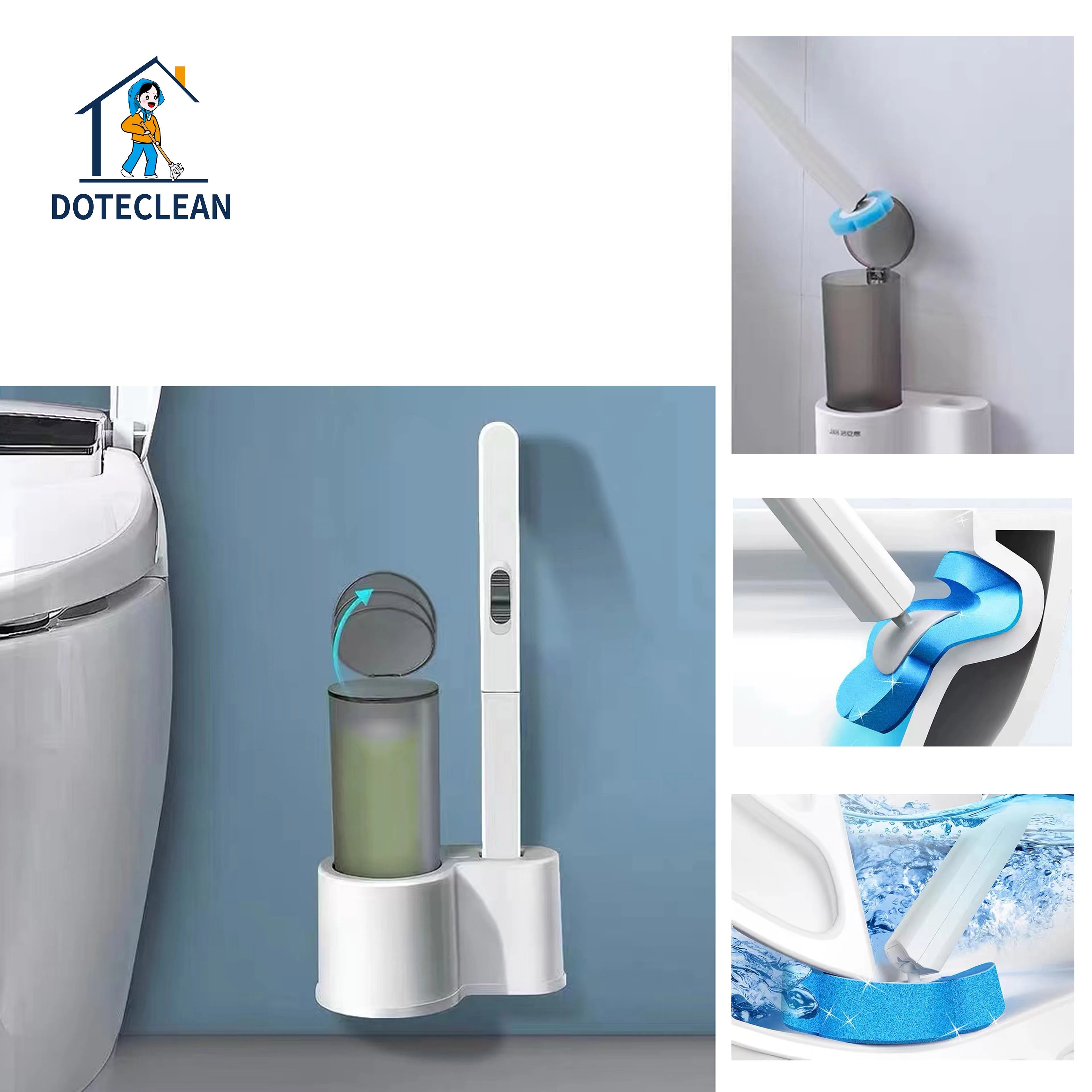 Non Perforated Multi Functional Minimalist Style Wall Hanging Disposable  with Home Comes with New Disposable Toilet Brush
