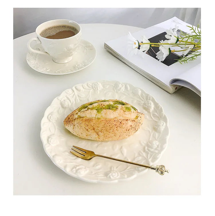 Royal Vintage Style Reusable White Tea Cups and Saucers Set for Afternoon Tea Coffee & More