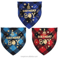 Adjustable Size Dog Bandanas Happy Birthday Party Design Polyester Pet Scarf Bibs