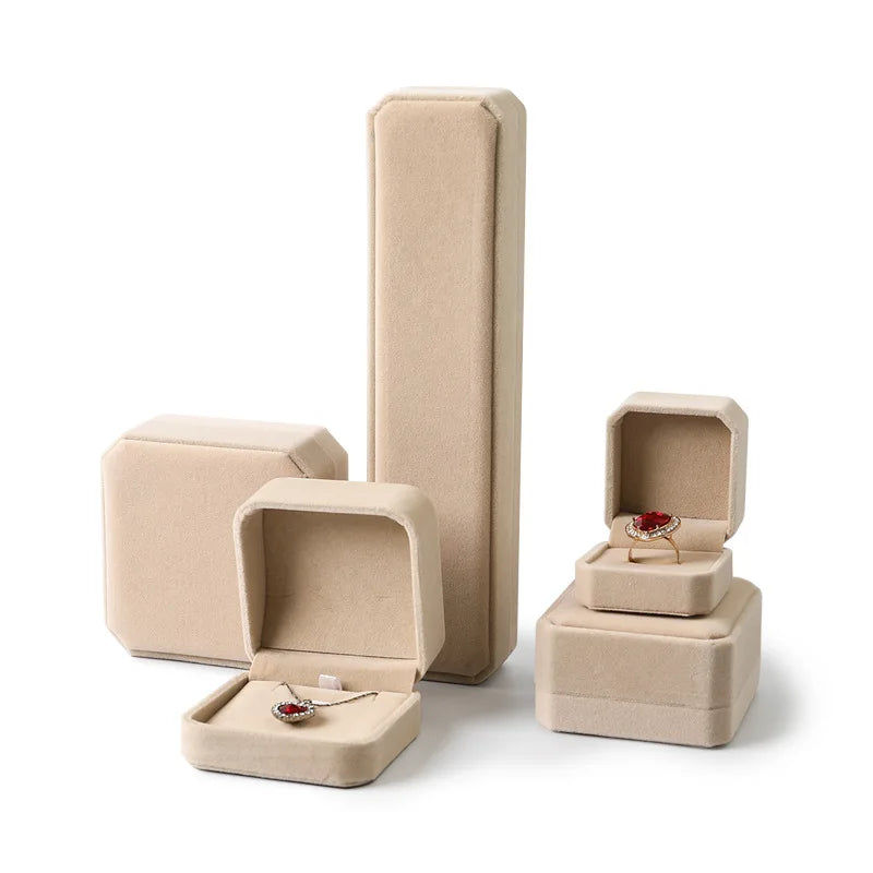 Necklace Bangle Anklet Ring Cases Velvet Gift Box for Jewelry Display Holder Packaging Handmade Diy Accessories Wholesale