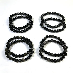Bulk Wholesale Gemstone Healing Crystals Stones Bracelet Reiki Quartz 8mm Obsidian Crystal Bracelet for Gift