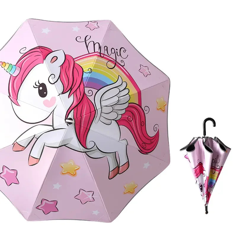 China Factory Umbrella for Kids Children's Cartoon Umbrella Sunscreen Custom Design for Students Wholesale