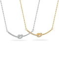 SPJ New Trend Dainty Wear Waterproof 925 Sterling Silver Necklace Cz Cubic Zircon Jewellery Knot Smile S925 Necklaces for Women
