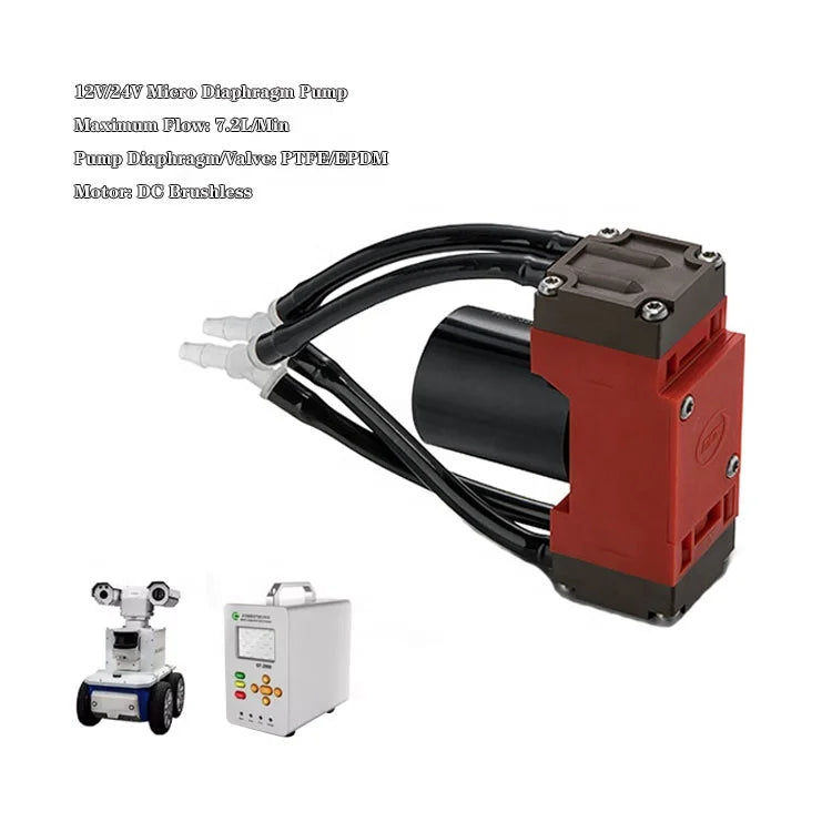 Fluidsmart AD5KEEDB12PTD 12V Brushless Motor Electric Diaphragm Vacuum Pump for Automotive Use Low Pressure Double Head Design MegaBDM