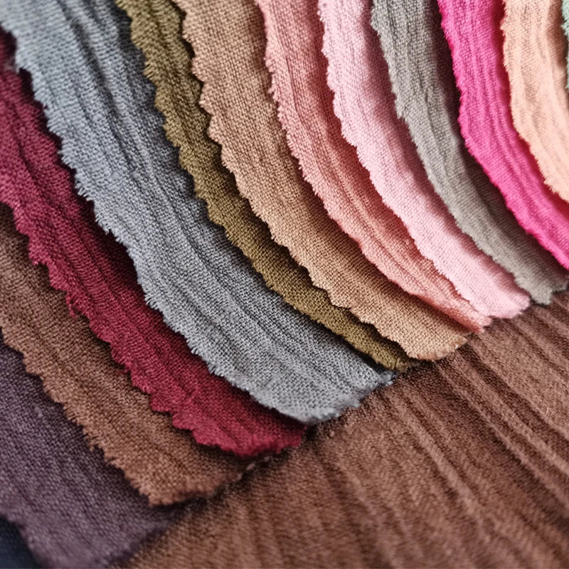 100% Linen Crepe Fabric for Fashion Shirt Women Heavy Gauze Scarf 190gsm Weight Softer Stone Washed Linen Towel Flax Cloth