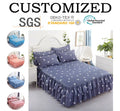 100% Polyester Reactive Printing Luxury Colorful Bed Cover Bedding Sheet Skirt Set Home for Bed King Queen Size