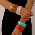 New Arrival Bohemian Style Holiday Accessories Simple Geometric Hand Jewelry Irregular Acrylic Bracelet Bangles
