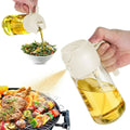 2 in 1 Olive Oil Dispenser & Sprayer with Skimmer Food-grade Glass Material for Kitchen Cooking and BBQ
