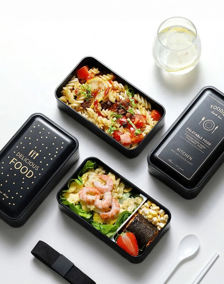 New Fashion Lunch Box Lunch Office Worker Student Double Layer Microwave Oven Heating Separate Large Fruit Salad Lunch Box Set