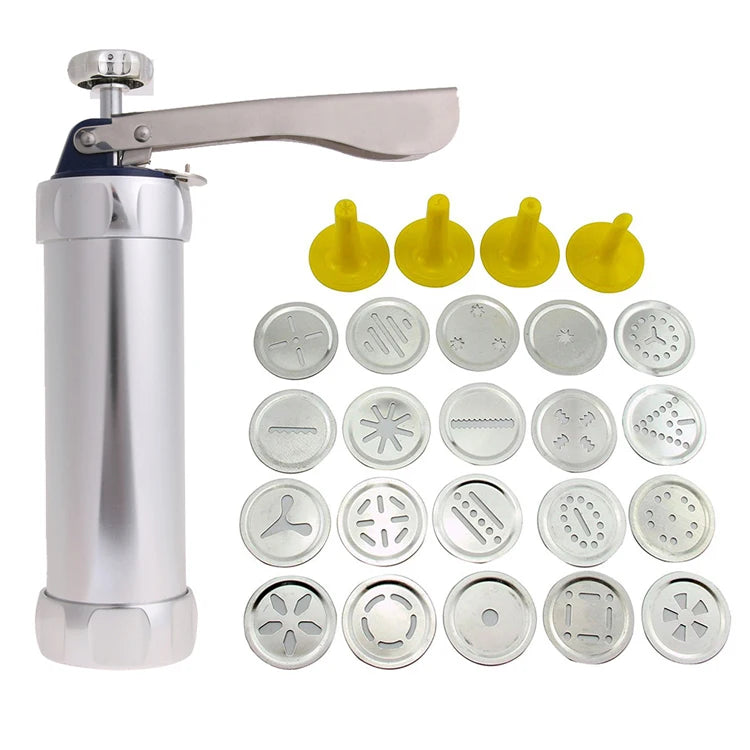 Biscuit Cookie Making Maker Pump Press Machine Cake Decor 20 Moulds+ 4 Nozzles Cookie Tools Cookie Moulds