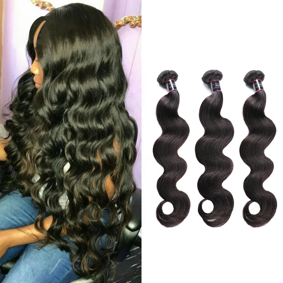 Wholesale Raw Indian Hair Bundles 12A Raw Unprocessed Weave Brazilian Virgin Cuticle Aligned Human Hair Bundles with Closure