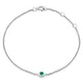 Custom Silver Jewelry New Bracelet Elegant 18K Gold Plated Green Bezel Setting 925 Sterling Silver Chain Bracelets for Girls