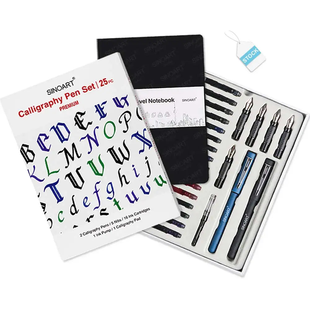 25pcs Includes Calligraphy PensCalligraphy NibsInk Cartridges and Exercise Workbook Calligraphy Pen Set for Calligraphy Kit