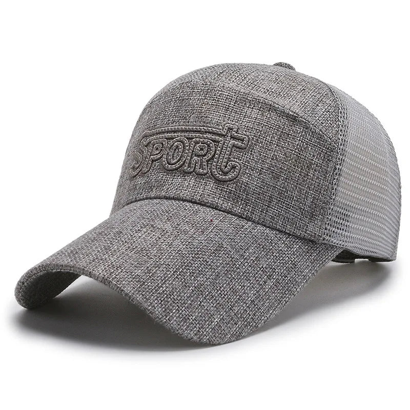 Spring and Summer Trend Men's Outdoor Shading Baseball Cap Embroidery Net Caps
