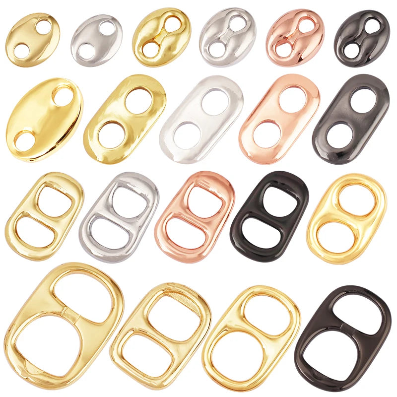 Pig Nose Oval Brass Metal Connect Attachment  Gold Plated Colour  Fashion Trendy Handmade Jewelry Findings 1PC