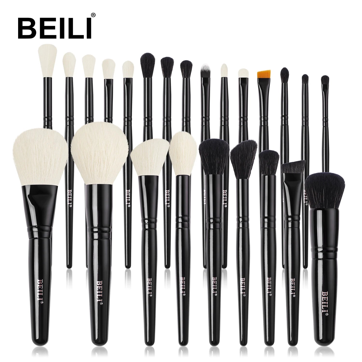 BEILI Professional Cosmetics Make up Brushes 24pcs Soft Hair Luxury Makeup Brush Set with logo Wholesale