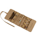Simple Style Microfiber Fabric Travel Roll Custom Logo Microfiber Jewelry Case for Ring Earrings Bracelet Necklace