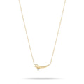 LOZRUNVE 925 Sterling Silver Trending Horn Tiny Diamond Necklace 18k Gold Plated Jewelry