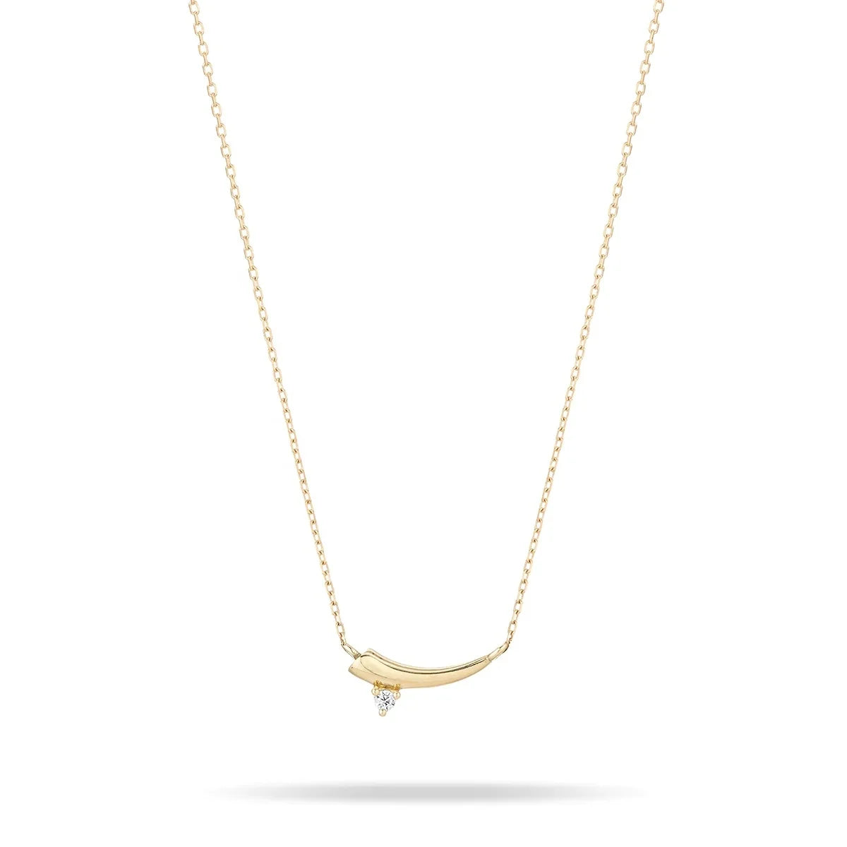 LOZRUNVE 925 Sterling Silver Trending Horn Tiny Diamond Necklace 18k Gold Plated Jewelry