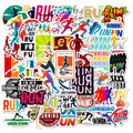 50Pcs Cartoon Running Sports Motivational Text Graffiti Stickers Bottle Laptop Decor Fitness Workout Kung Fu Yoga Sticker