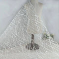 Fashion Wedding Dress Fabric Sequins Embroidered Mesh White Fabric