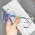 Latest Fashion Large Frame Anti Blue Light Sunglasses for Women Girls Safety Glass Photochromic Plastic PC Lenses Wholesale