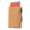Cowboy Pu Leather Wallet Card Holder for Men Women Mini Wallet with Pop up Aluminium Rfid Bank Card Credit Card Clip