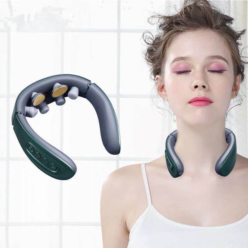 9d Vibration Deep Kneading Six Head Cervical Spine Massage Shoulder and Neck Instrument for Pain Relief