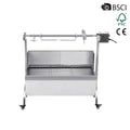 Stainless Steel Barbecue Rotisserie Grill with Back Cover Guard Pig Lamb Roaster 2 in 1 BBQ Charcoal Rotisserie Grill