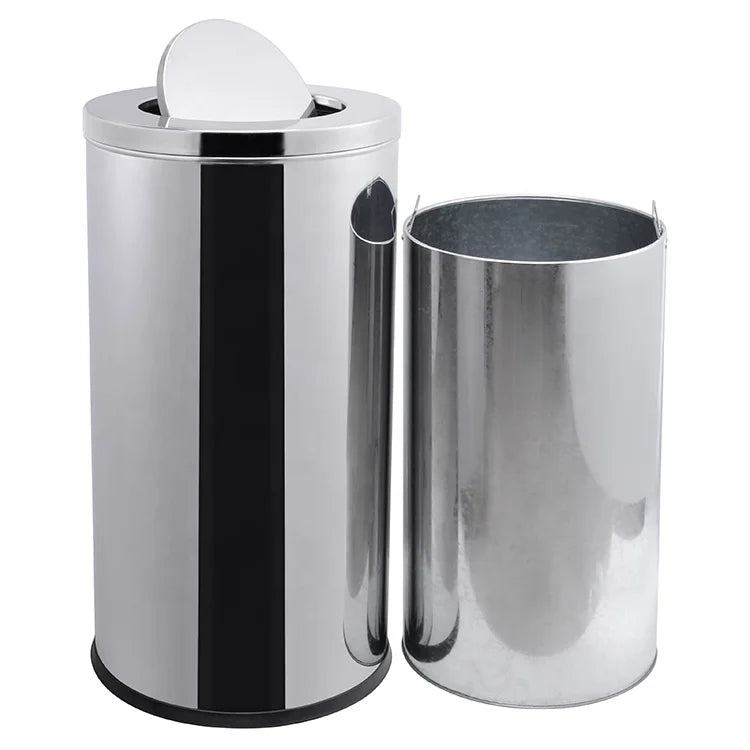 HANGSHAU Vintage Style Factory Advanced Custom Metal Outdoor Indoor Stainless Steel Trash Can Box