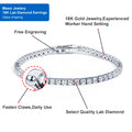 10K 18k Gold Jewelry 2mm-4mm Stone Size Lab Grown Diamond Tennis Chain HPHT Lab Grown Bracelet