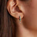 LOZRUNVE Solid Silver 925 Classic Waterdrop Dangling Turquoise Hoop Earring 14k 18k Gold Jewelry