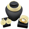 Fashion India Style Spiral Metal Earrings Hot  Kim K Collar Necklace Bracelet Jewelry Sets Statement African Jewelry Sets