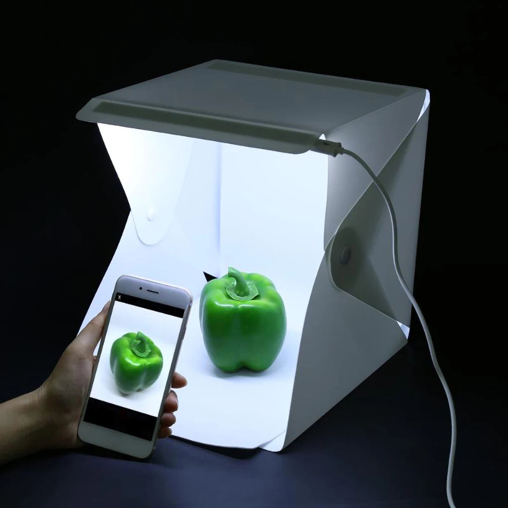 Folding Lightbox Portable Photography Studio Photo Light Box  LED Softbox Background Kit Shooting Tent for Camera Phone