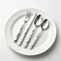Wholesale 4pcs 430 Stainless Steel Flatware Set Luxury Marble Pattern Handle Mirror Polished Cutlery for Modern Home Retail