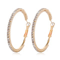 New Korean Style Hoop Earrings Exaggerated Temperament Large Circle Full Rhinestone Hoop Earrings for Women