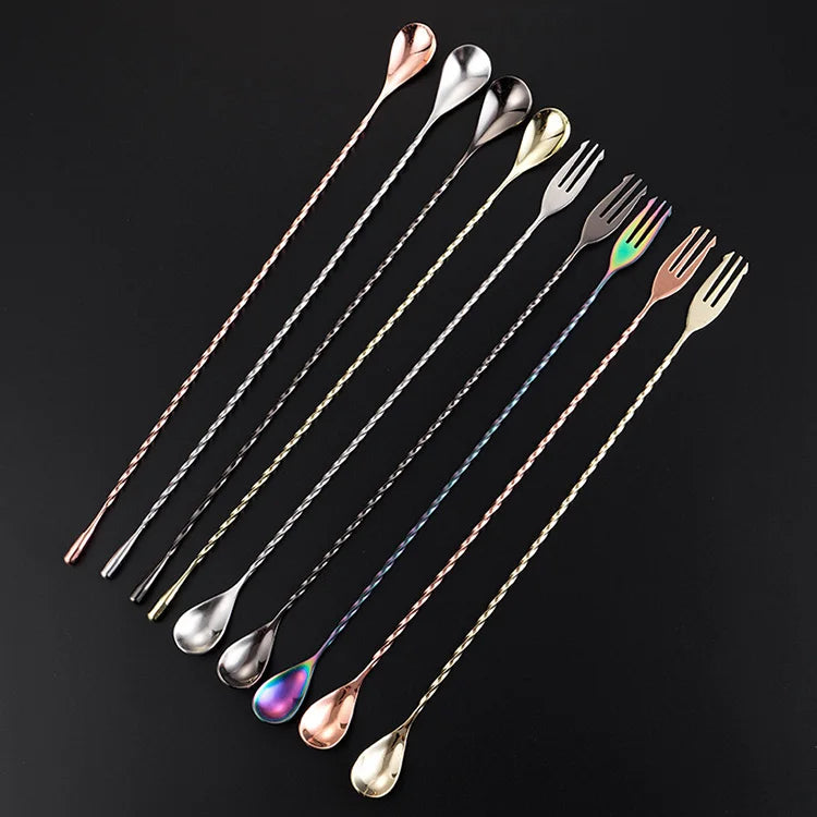 Professional Bartender Tools Copper Stainless Steel Mixing Stirrer Cocktail Bar Spoon Barspoon