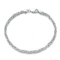RINNTIN SB122 2.5mm Fine Jewelry Bracelets Women Luxury Bangles 925 Sterling Silver Byzantine Chain Bracelet