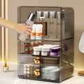 Sesame Transparent Plastic Drawer Cabinet for Cosmetic Storage Desktop Floor Type Cosmetic Storage Bin Department Grid Organizer