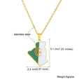 BINSHUO Wholesale Custom Stainless Steel Jewelry Drop Oil Algeria Nation Map Flag Men Pendant Charm Couples Necklace for Women